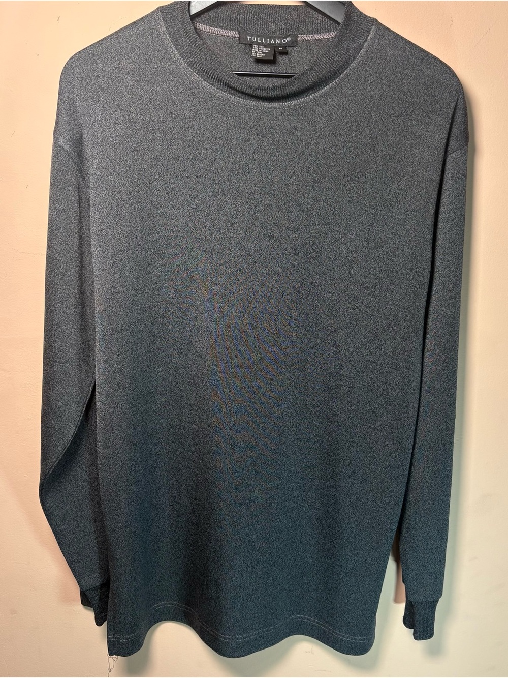 Tulliano Silk Blend Fine Knit Crew Neck Long Sleeve Shirt Men’s Medium